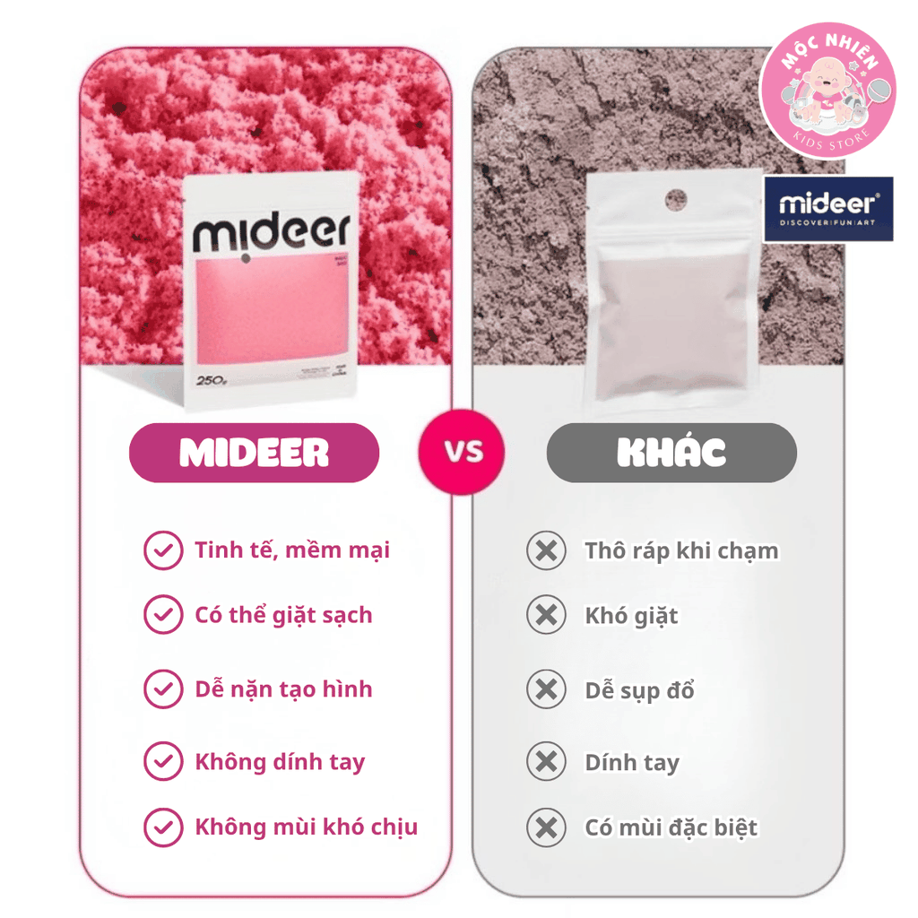 Đồ chơi Cát động lực Mideer kèm dụng cụ tạo hình thủ công làm bánh cho bé cao cấp Color Magic Sand (MD4326)