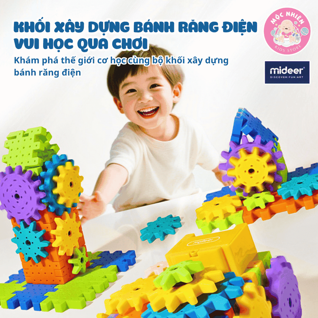 Mô hình lắp ráp Mideer lắp ghép động cơ bánh răng Electrogear Block Set