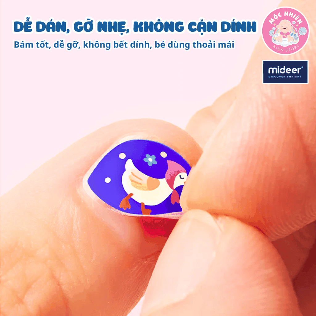 Đồ chơi Sticker dán móng tay cho bé Mideer Nail stickers 4 mẫu miếng dán cho bé gái