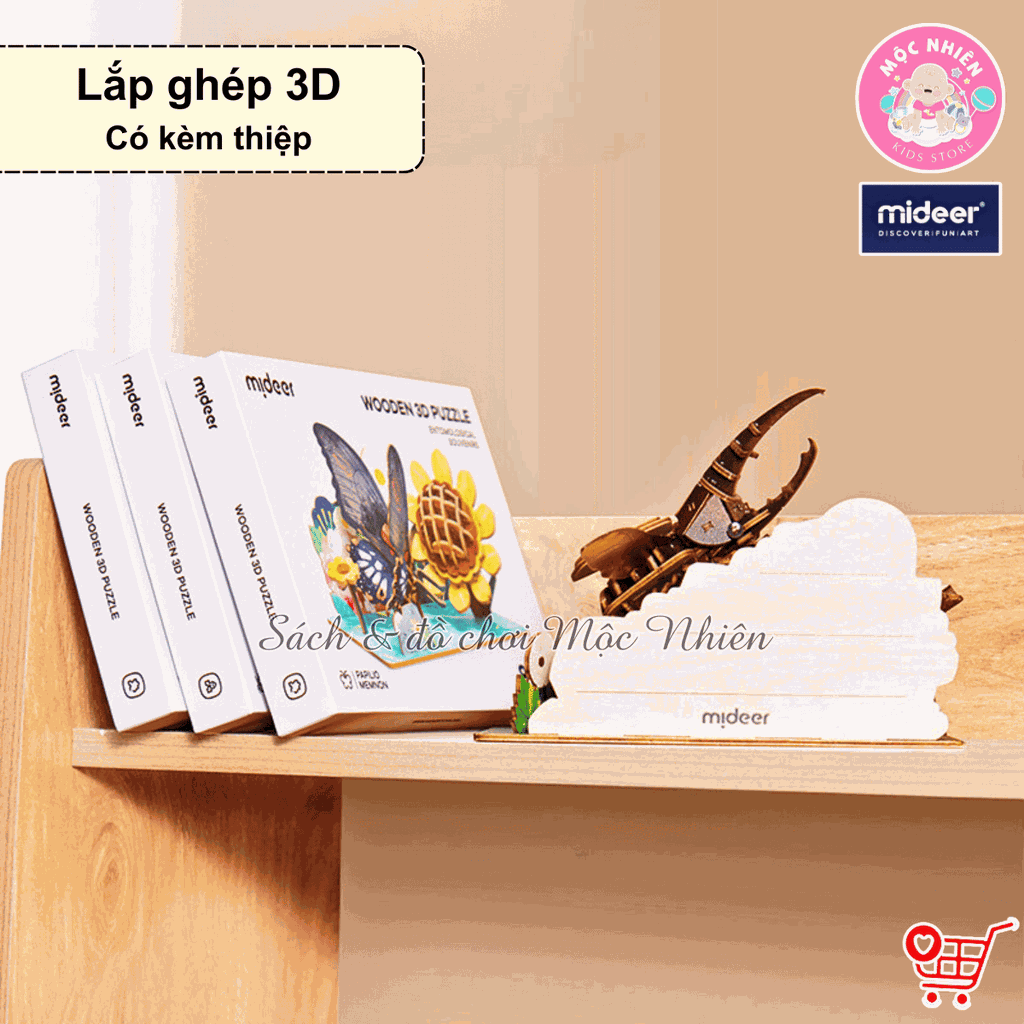 Mô hình lắp ghép gỗ Mideer Wooden 3D Puzzle, đồ chơi 3D sáng tạo cho bé từ 8 tuổi
