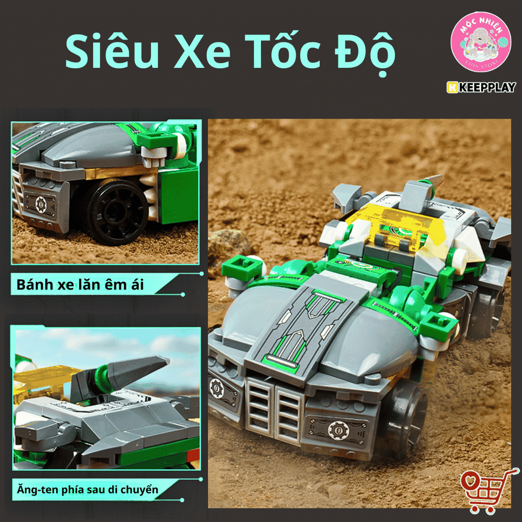 Đồ chơi lắp ráp xếp hình Keepplay 42115 - Robot xanh biến hình