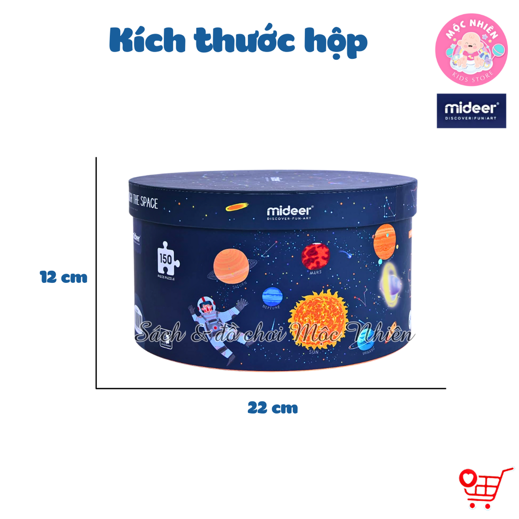 Đồ Chơi Xếp Hình Puzzle MIDEER Dạng Hộp Tròn - 04 Chủ Đề Khu Rừng, Vũ Trụ, Động vật và Đại dương (150 Mảnh Ghép)