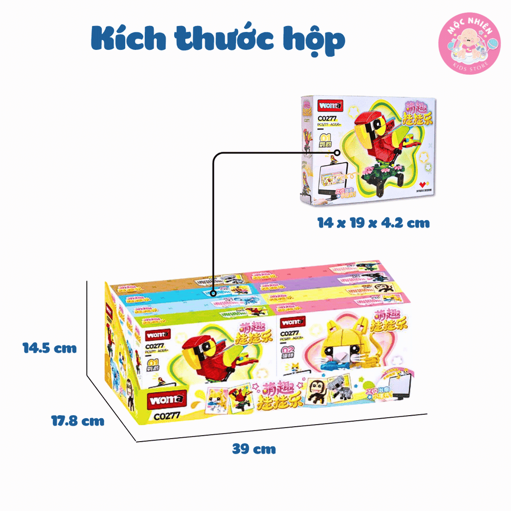 Bộ đồ chơi lắp ráp WOMA C0277 - Những loài vật dễ thương (Combo 08 hộp 655 mảnh ghép)