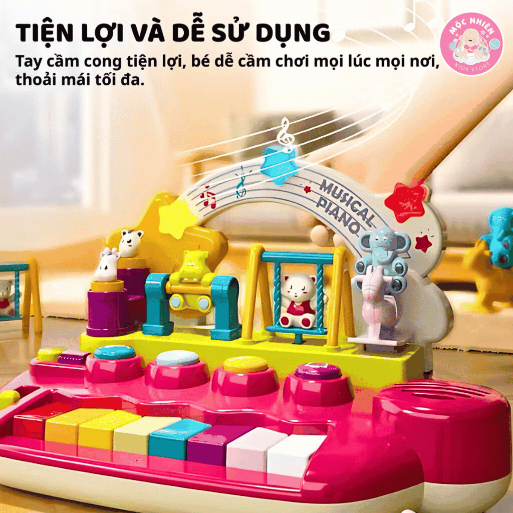 Đồ chơi âm nhạc cho bé kèm đàn piano điện tử có hiệu ứng động vật nhảy múa Goodway Musical Piano