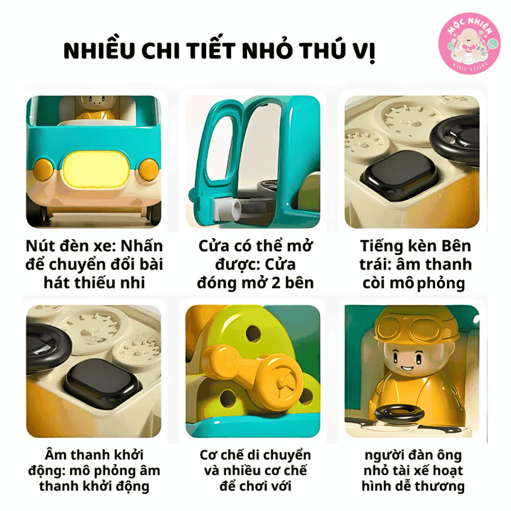 Ô tô đồ chơi trẻ em, xe tải đồ chơi, xe trộn bê tông, xe xúc cát cho bé có nhạc vui nhộn Goodway