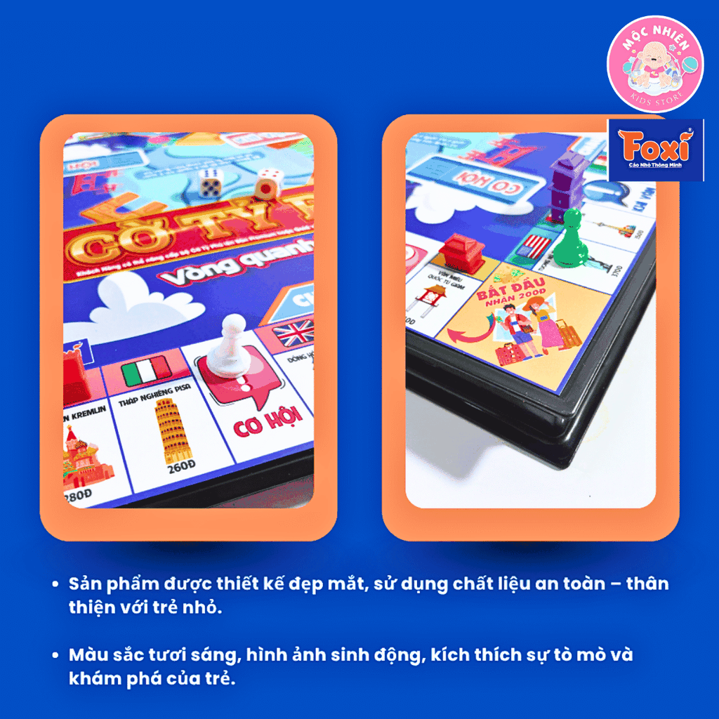 Đồ chơi Cờ Tỷ Phú Chủ Đề Vòng Quanh Thế Giới Size Lớn - Cờ Tỉ Phú Đồ Chơi Trí Tuệ Trẻ Em - Hiệu Foxi