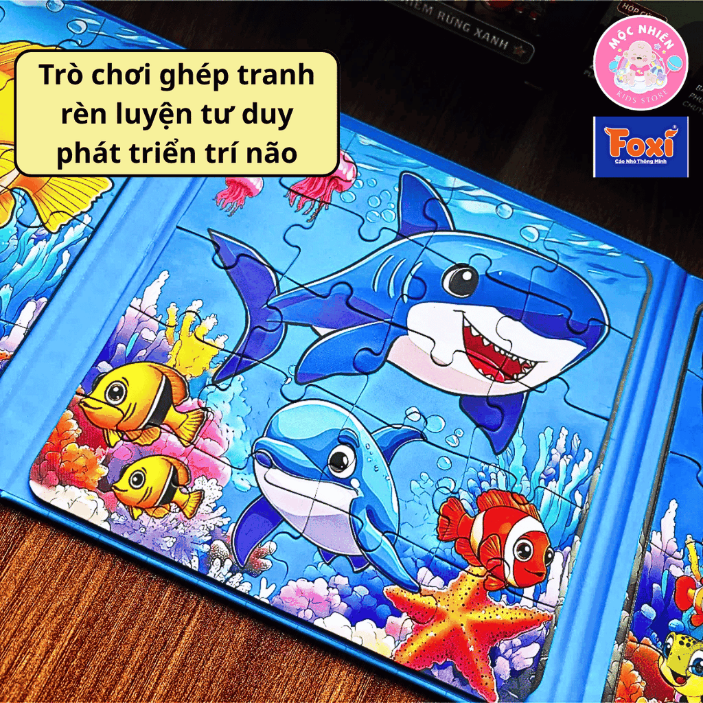 Đồ chơi ghép hình puzzle nam châm gấp lại thành cuốn sổ - Puzzle Foxi 2501 Level 1