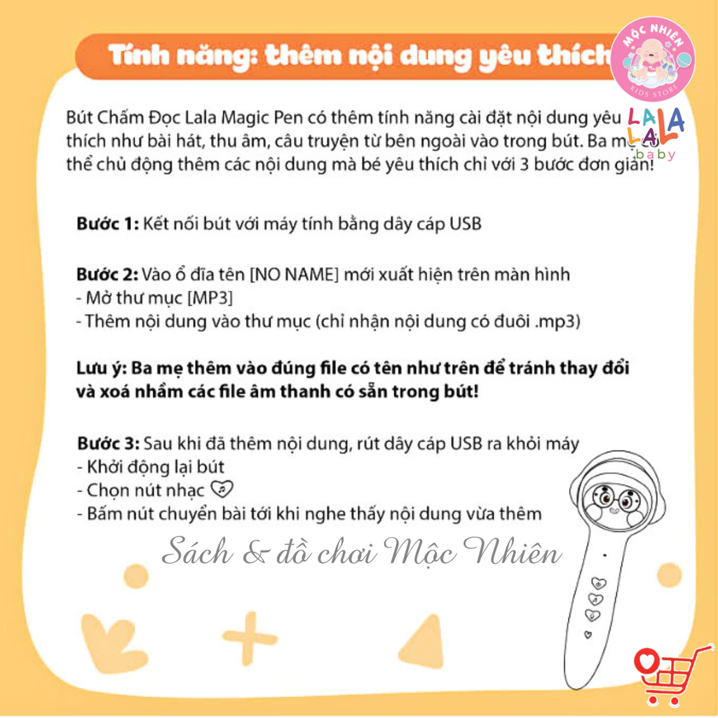Bút Chấm Đọc Lala Magic Pen Song Ngữ Anh Việt - Đồ Chơi Âm Thanh Tích Hợp Đa Chức Năng kèm Thu Âm Cho Bé - Lalala baby
