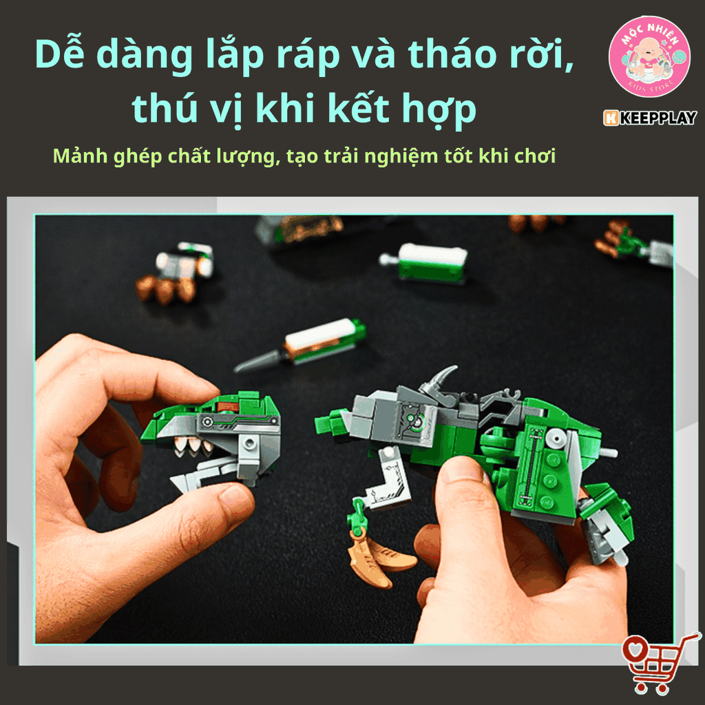 Đồ chơi lắp ráp xếp hình Keepplay 42115 - Robot xanh biến hình