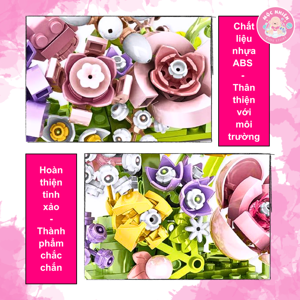 Đồ chơi lắp ráp WOMA C2000 - Chậu hoa tươi thắm (656 mảnh ghép)