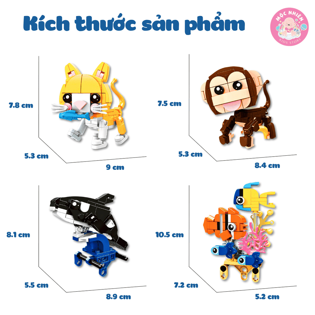 Đồ chơi lắp ráp WOMA C0277 - Những loài vật dễ thương (Hộp lẻ)