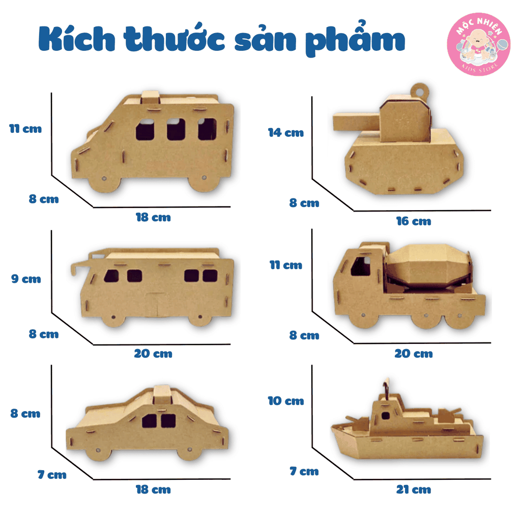 Đồ chơi giấy từ bìa carton cao cấp - Mô hình lắp ráp phương tiện giao thông (Nhiều mẫu) - MAGIX