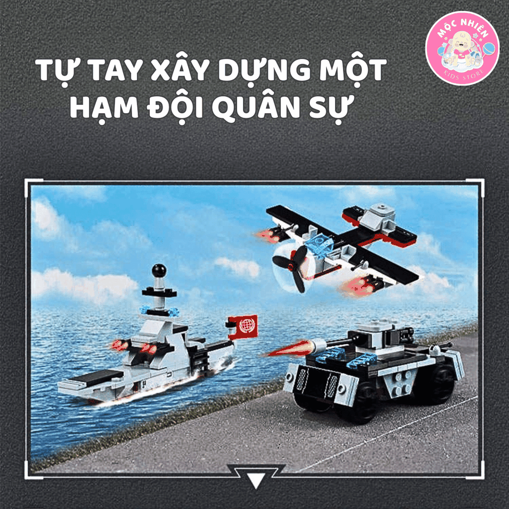 Đồ chơi lắp ráp xếp hình Qman 42205 - Tàu chạy bằng năng lượng hạt nhân (572 mảnh ghép)