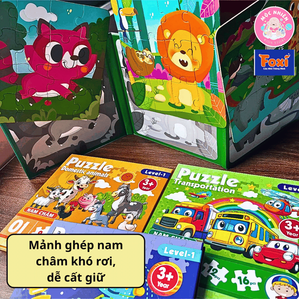 Đồ chơi ghép hình puzzle nam châm gấp lại thành cuốn sổ - Puzzle Foxi 2501 level 2