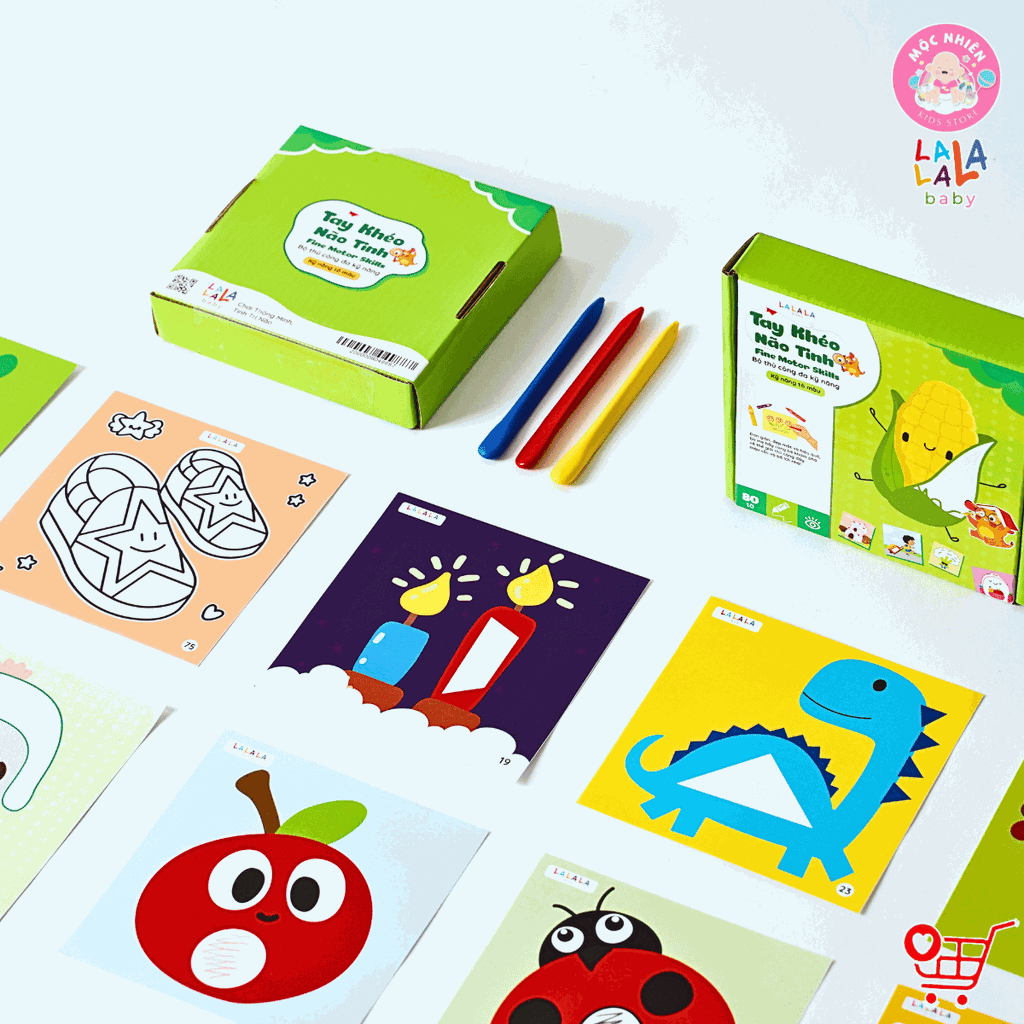 Đồ Chơi Giấy Thủ Công Đa Kỹ Năng Cắt Dán - Tô Màu - Gấp Giấy Tay Khéo Não Tinh Lalala Baby