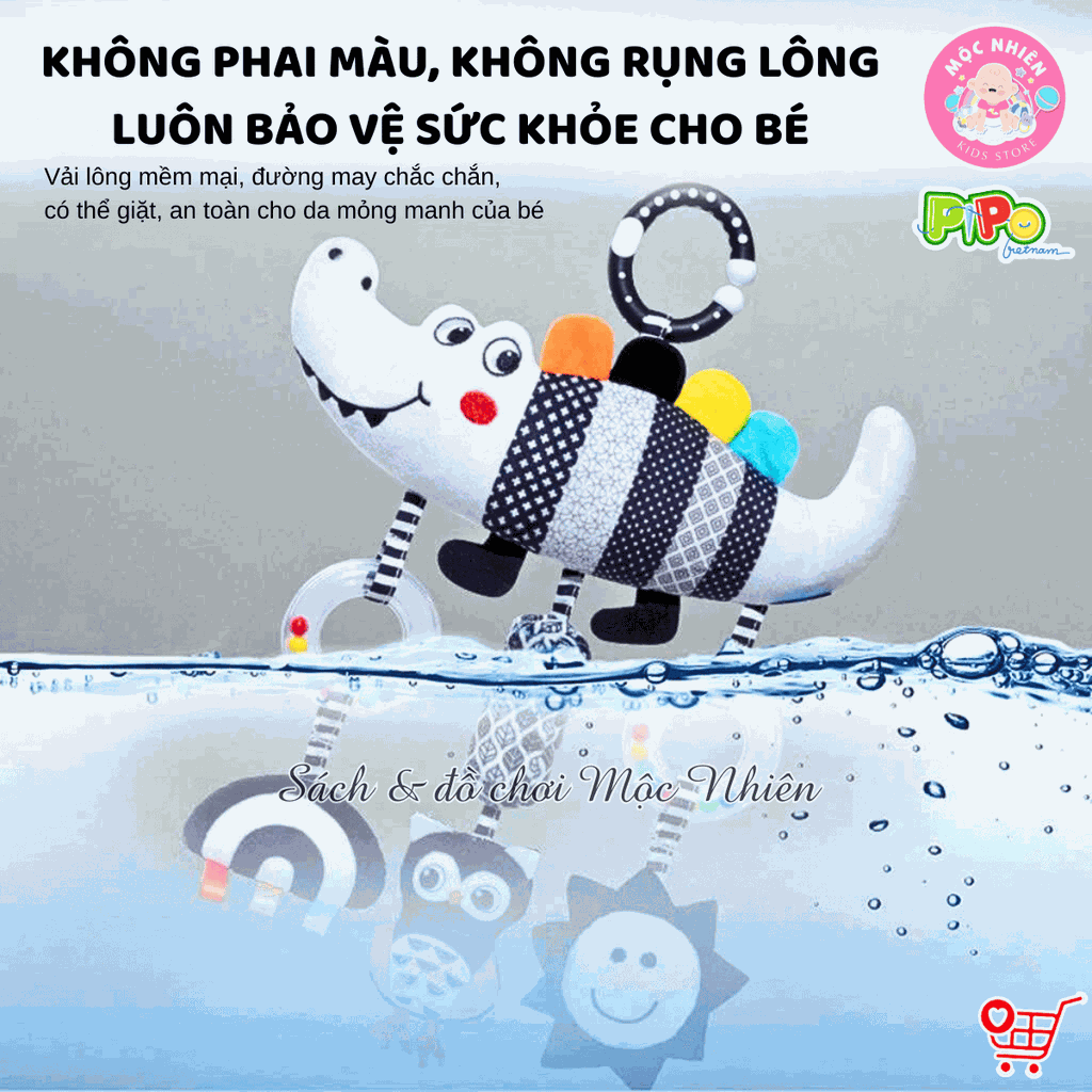 Đồ chơi treo nôi cũi xe đẩy bằng vải bông có âm thanh leng keng cho bé sơ sinh - Pipovietnam