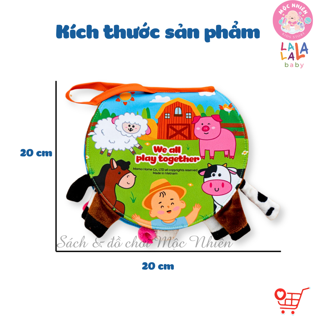 Sách vải lật mở đa tương tác, sột soạt, chút chít - Lalala Baby
