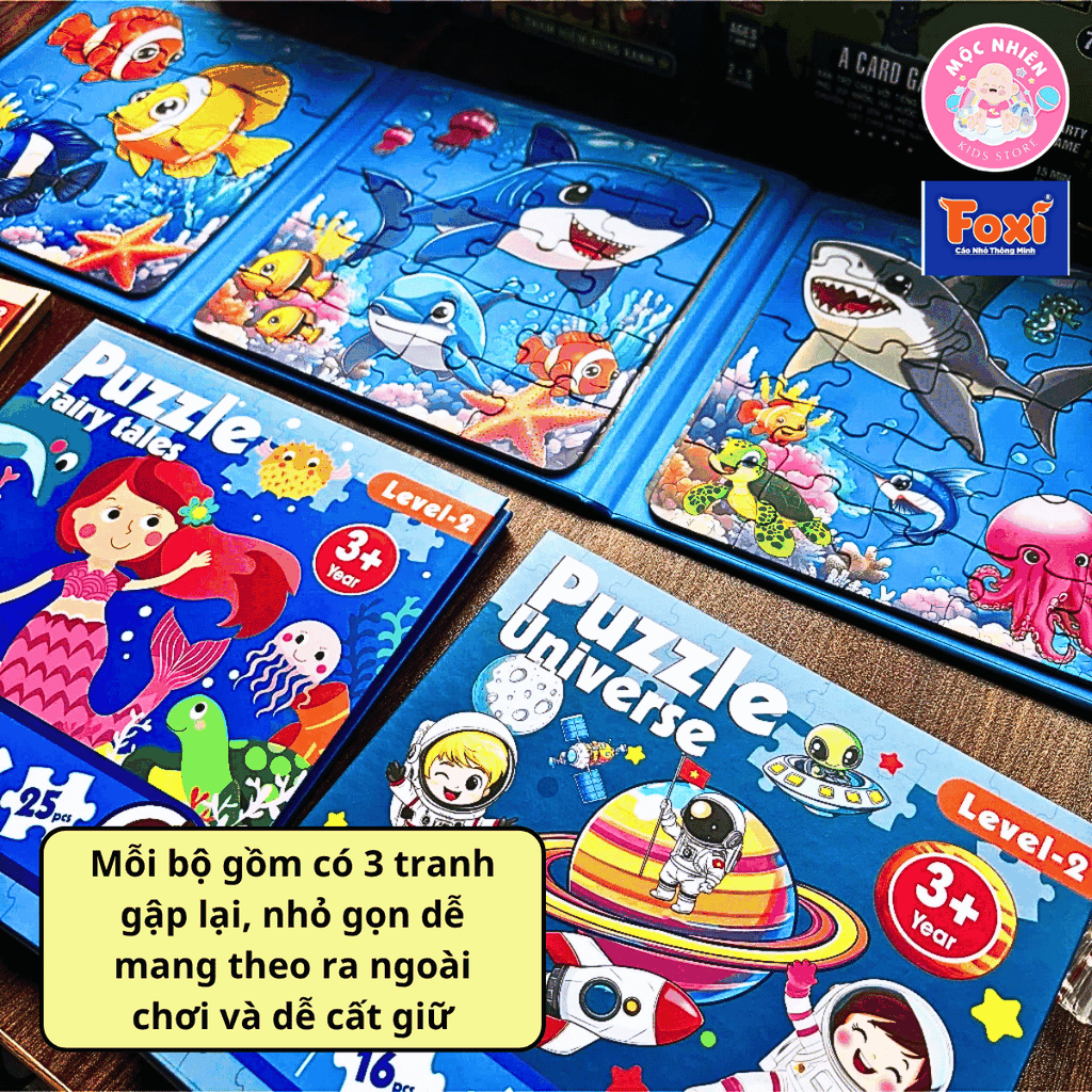 Đồ chơi ghép hình puzzle nam châm gấp lại thành cuốn sổ - Puzzle Foxi 2501 level 2