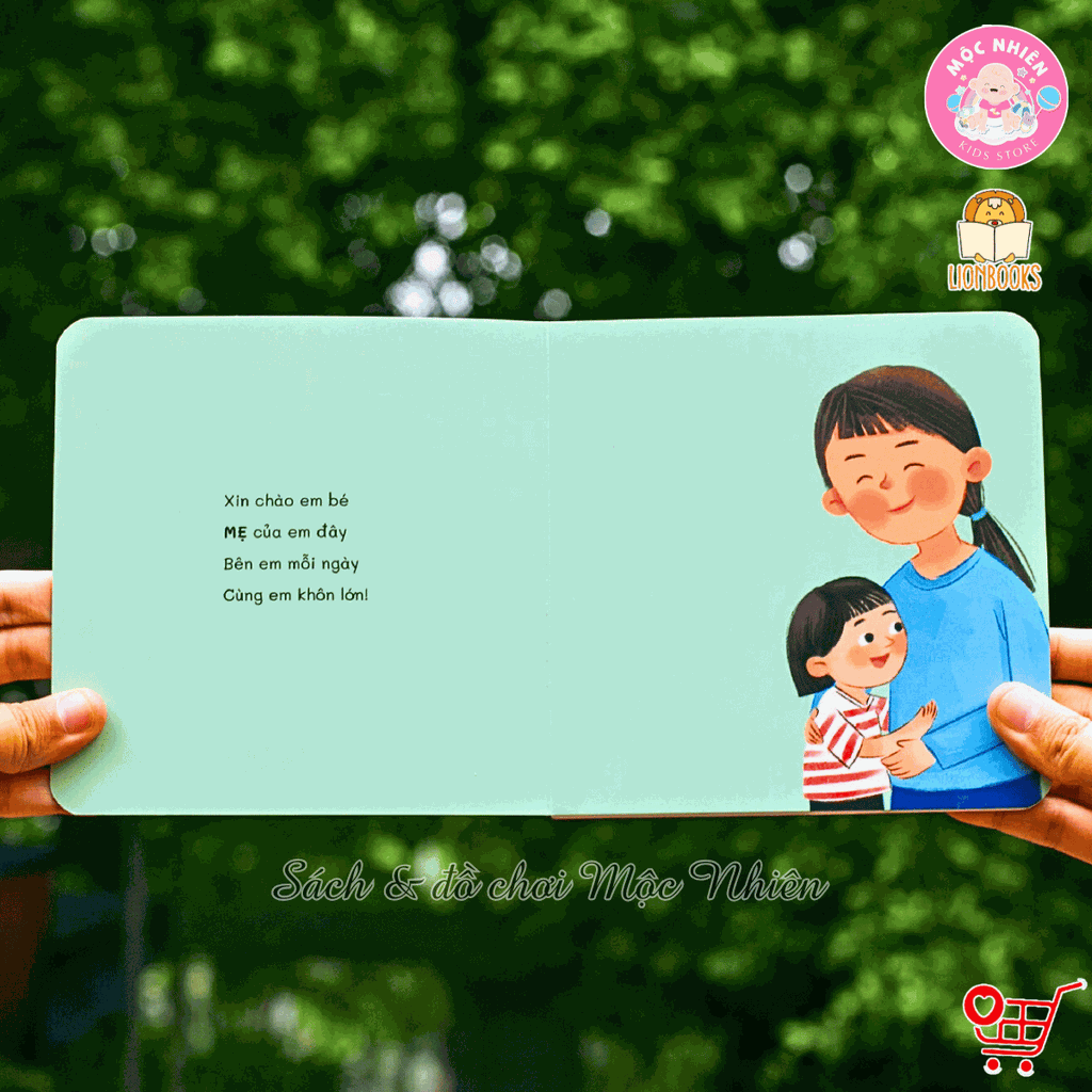 Bộ sách đầu tiên của bé 5 cuốn bồi cứng - Sách thơ cho bé sơ sinh, 0-6 tháng, 1 tuổi, em bé tập nói phát triển vốn từ - Lionbooks