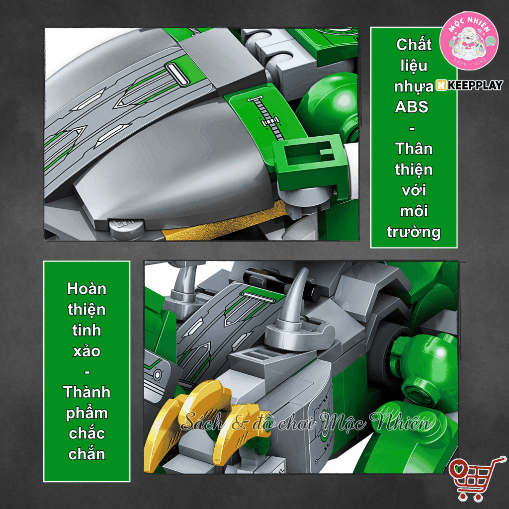 Đồ chơi lắp ráp xếp hình Keepplay 42115 - Robot xanh biến hình