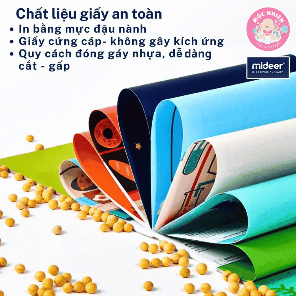 Mideer Lets Cut Paper 03 Cấp Độ (CẤP ĐỘ 1 BEGINNER) - Đồ Chơi Thủ Công Cắt Giấy Tạo Hình Sáng Tạo Cho Bé từ 3 tuổi