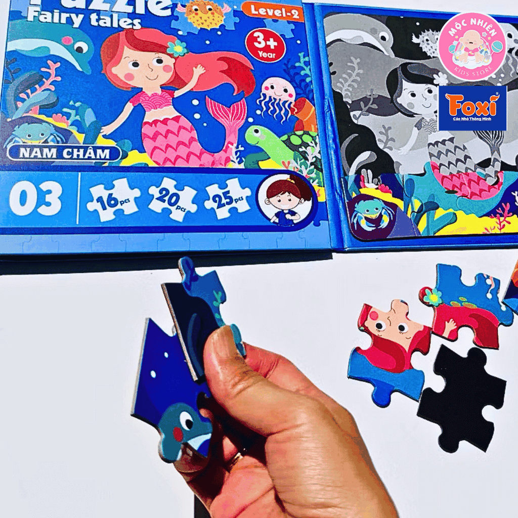 Đồ chơi ghép hình puzzle nam châm gấp lại thành cuốn sổ - Puzzle Foxi 2501 level 2