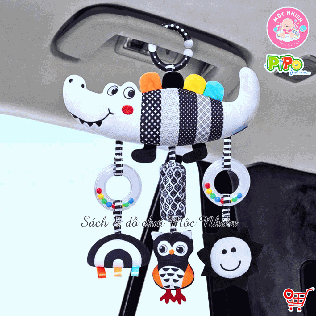 Đồ chơi treo nôi cũi xe đẩy bằng vải bông có âm thanh leng keng cho bé sơ sinh - Pipovietnam
