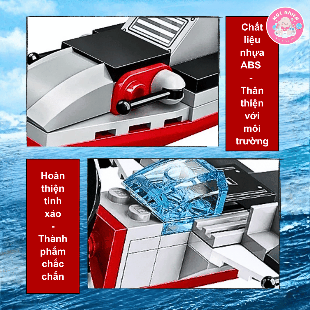 Đồ chơi lắp ráp xếp hình Qman 42205 - Tàu chạy bằng năng lượng hạt nhân (572 mảnh ghép)