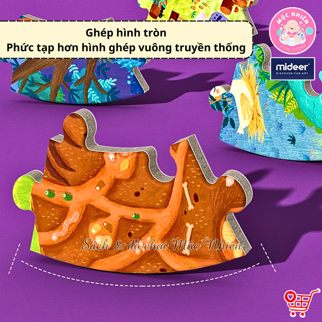 Đồ Chơi Xếp Hình Puzzle MIDEER Dạng Hộp Tròn - 04 Chủ Đề Khu Rừng, Vũ Trụ, Động vật và Đại dương (150 Mảnh Ghép)