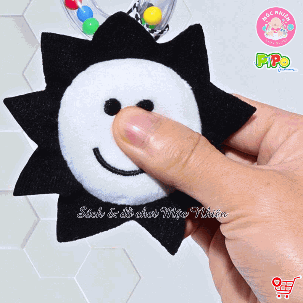 Đồ chơi treo nôi cũi xe đẩy bằng vải bông có âm thanh leng keng cho bé sơ sinh - Pipovietnam