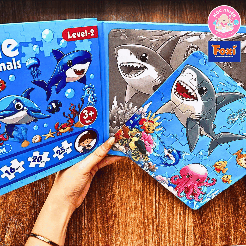 Đồ chơi ghép hình puzzle nam châm gấp lại thành cuốn sổ - Puzzle Foxi 2501 level 2