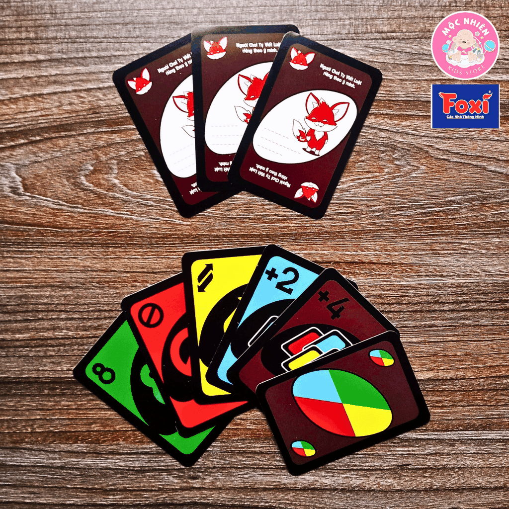 Bộ bài Boardgame - Uno Fox hiệu Foxi - UNO cao cấp-trò chơi thẻ bài siêu hay cuốn hút-gắn kết bạn bè gia đình