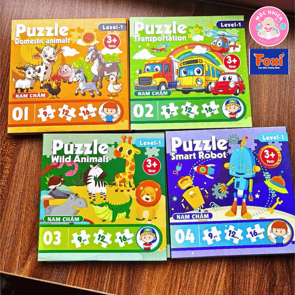 Đồ chơi ghép hình puzzle nam châm gấp lại thành cuốn sổ - Puzzle Foxi 2501 Level 1