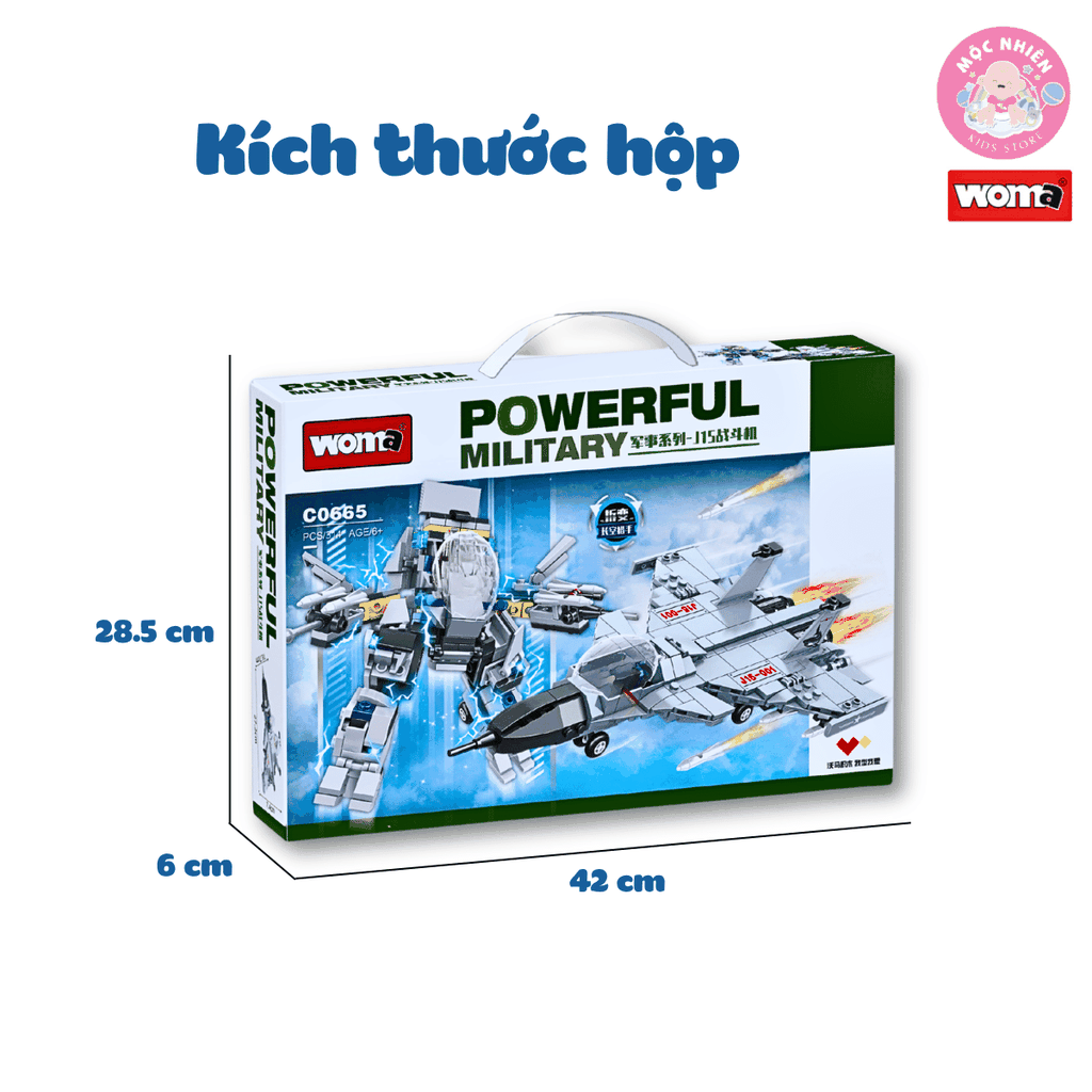 Đồ chơi lắp ráp xếp hình 2 trong 1 Woma C0665 - Tiêm kích biến hình (314 chi tiết)