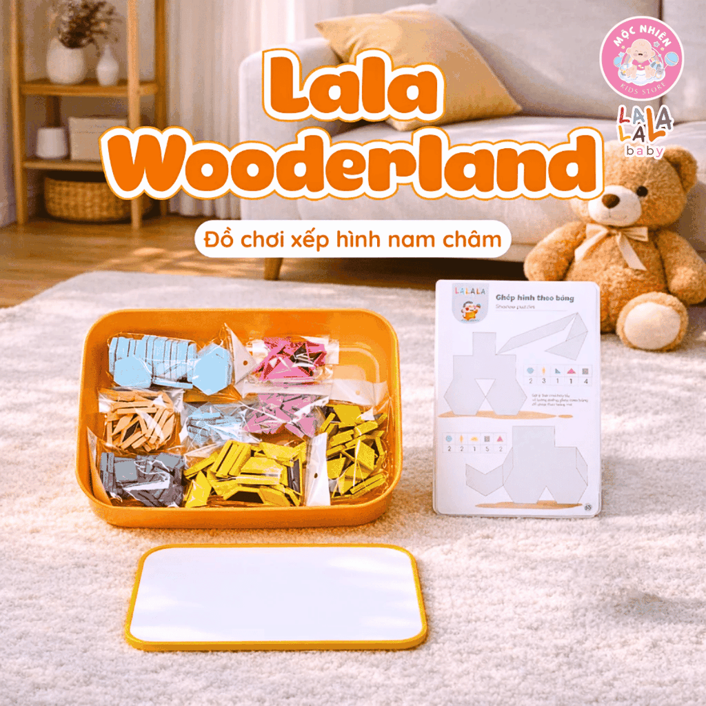 Đồ chơi xếp hình nam châm Lala Wooderland bằng gỗ cao cấp phát triển tư duy sáng tạo logic cho bé - Lalala baby