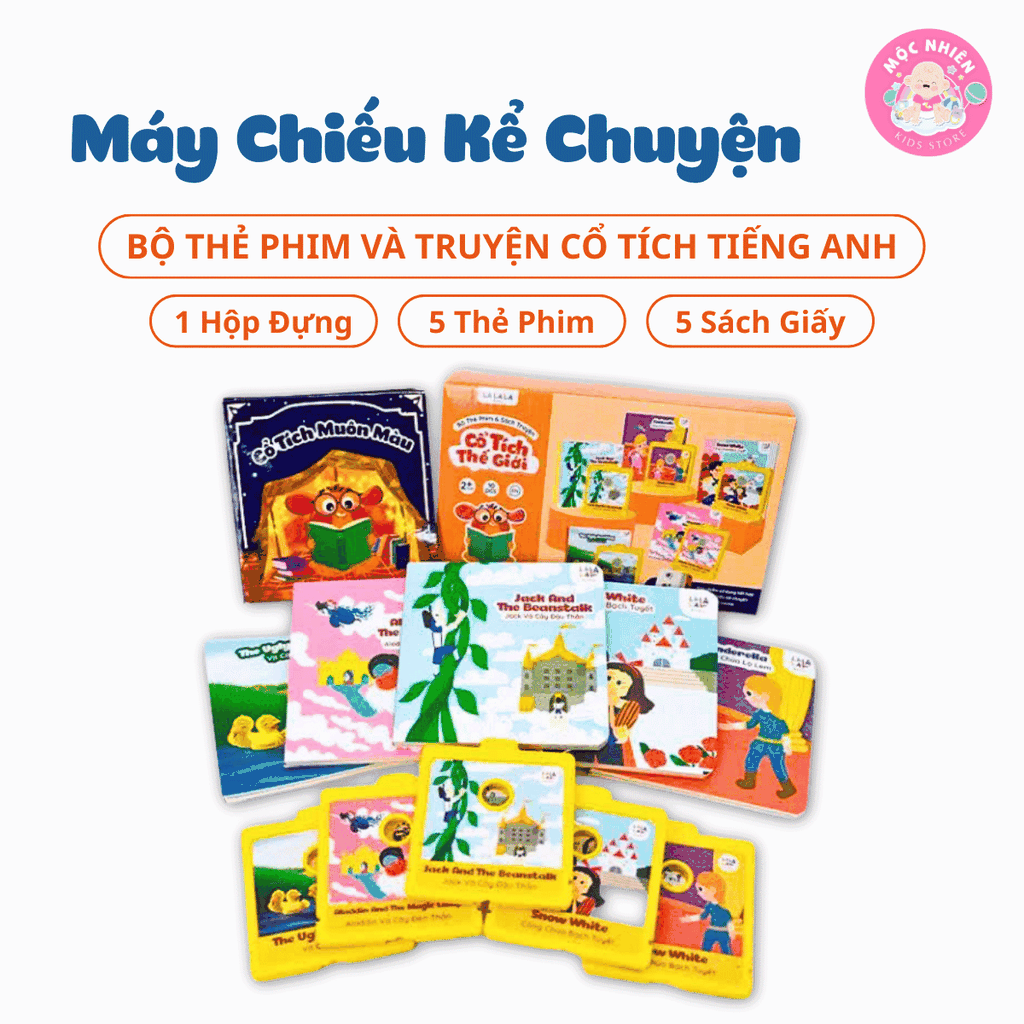 Máy chiếu kể chuyện - Lala Story Cinema Box kèm 5 sách bìa cứng - Lalala baby