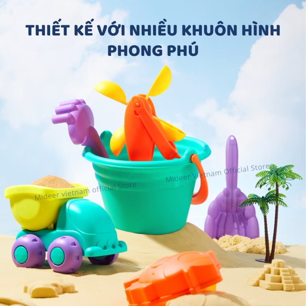 Đồ chơi xúc cát cho bé trai bé gái đi biển - Mideer Beach Sand Toy Set MD4304