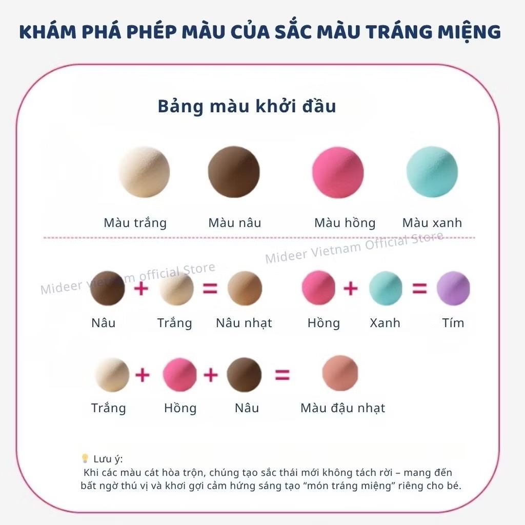 Đồ chơi Cát động lực Mideer kèm dụng cụ tạo hình thủ công làm bánh cho bé cao cấp Color Magic Sand (MD4326)