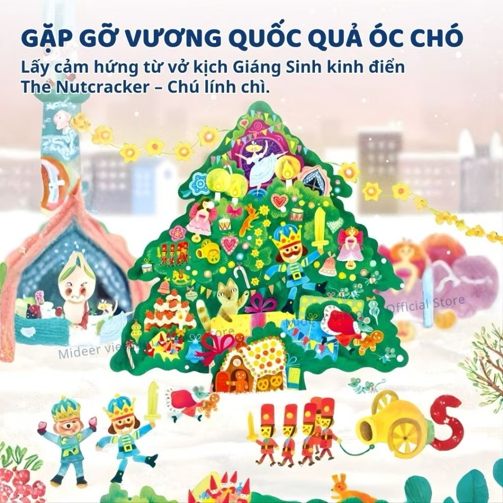 Đồ chơi xếp hình cây thông Noel Mideer bộ lắp ghép mideer Christmas Tale Shaped Puzzle (160 mảnh ghép)