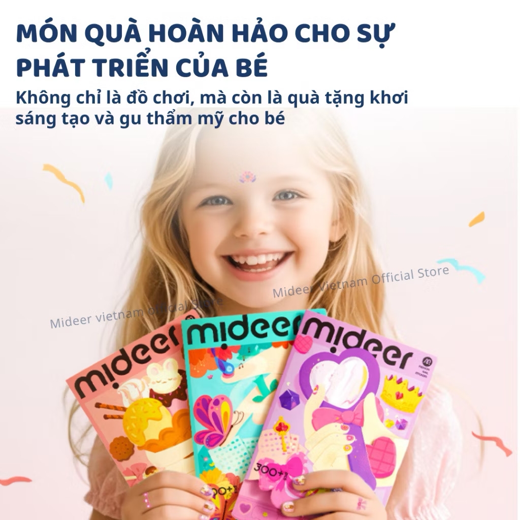 Đồ chơi Sticker dán móng tay cho bé Mideer Nail stickers 4 mẫu miếng dán cho bé gái