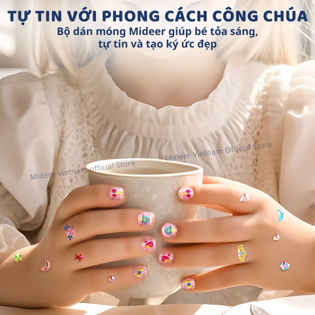 Đồ chơi Sticker dán móng tay cho bé Mideer Nail stickers 4 mẫu miếng dán cho bé gái