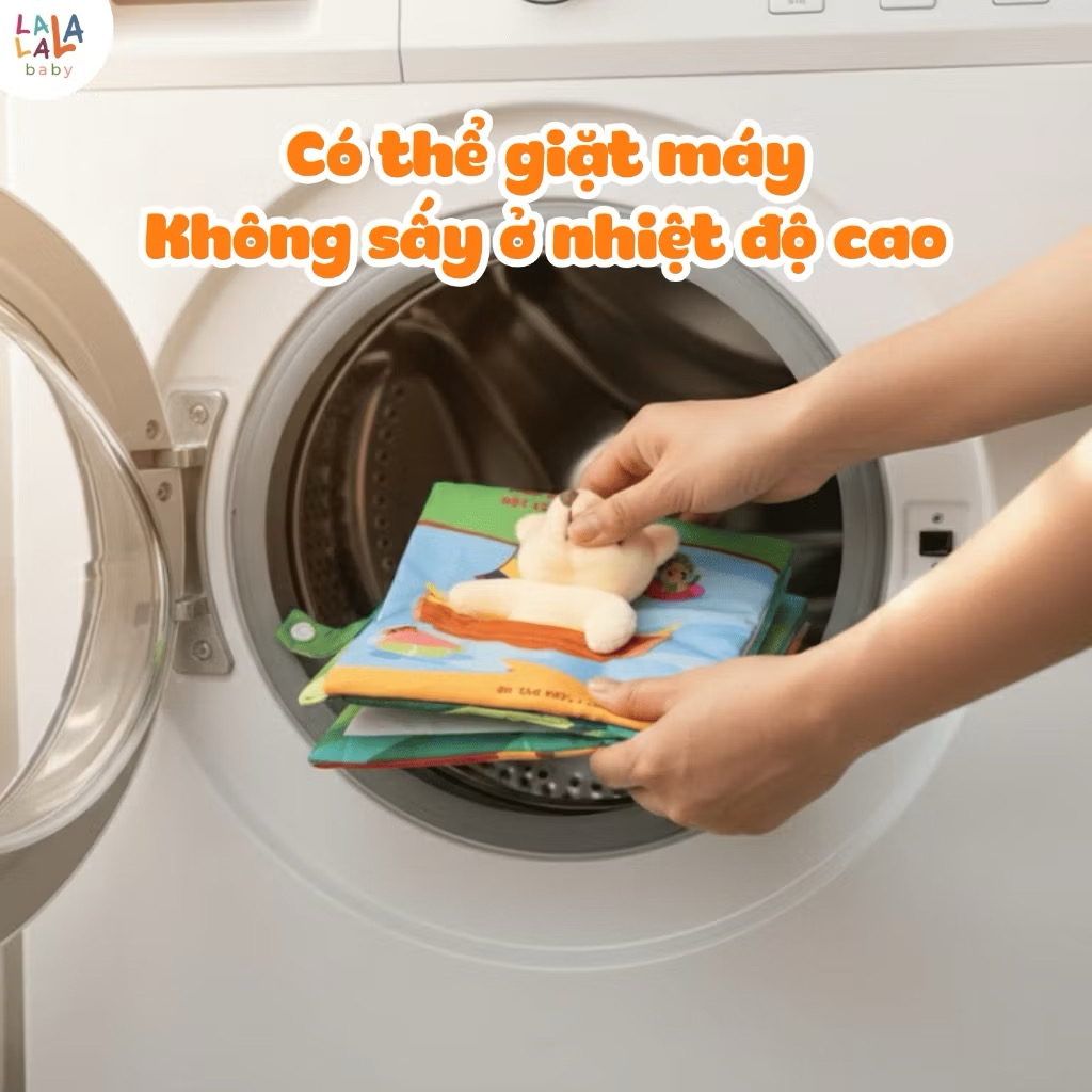 Sách vải đồ chơi cho bé sơ sinh đa tương tác Lalala Baby nhiều chủ đề kích thước lớn 18x18cm
