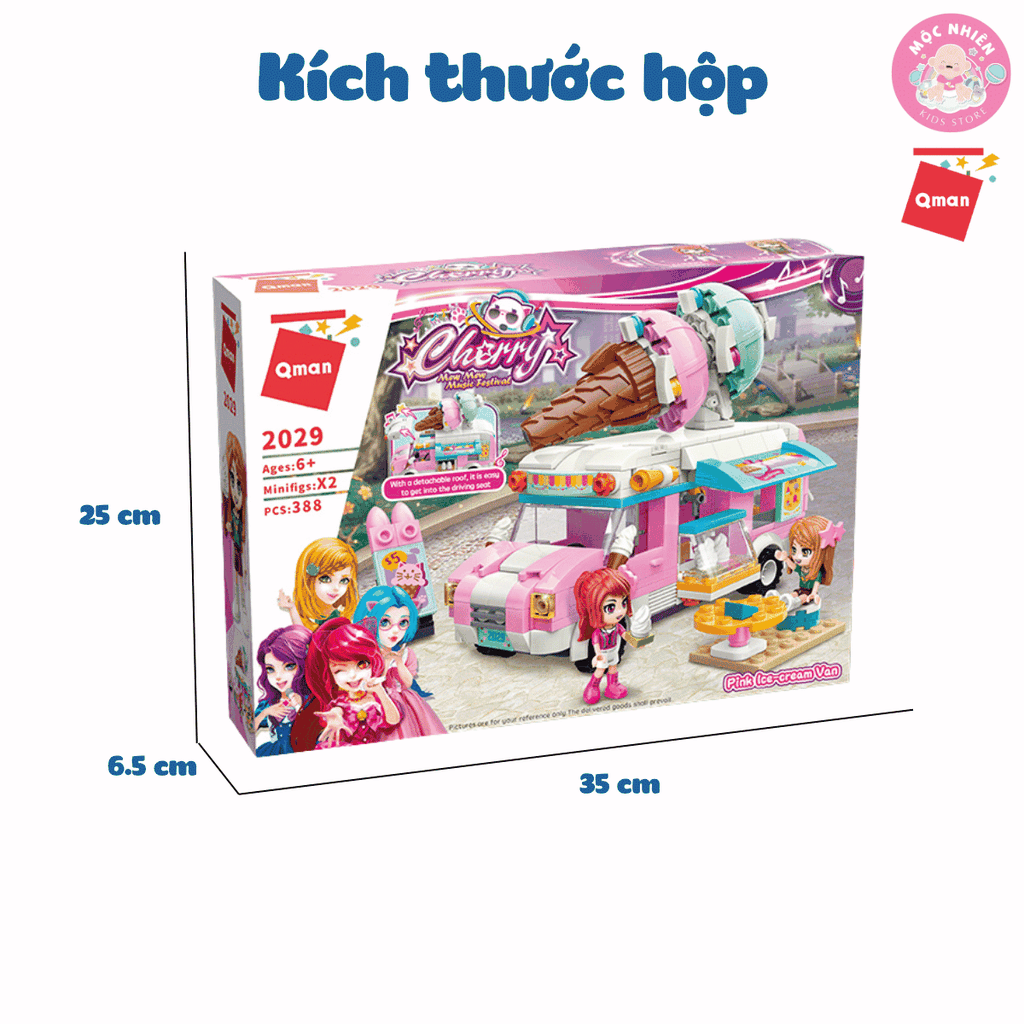 Đồ chơi lắp ráp Qman 2029 - Xe kem (388 mảnh ghép) dành cho bé từ 6 tuổi
