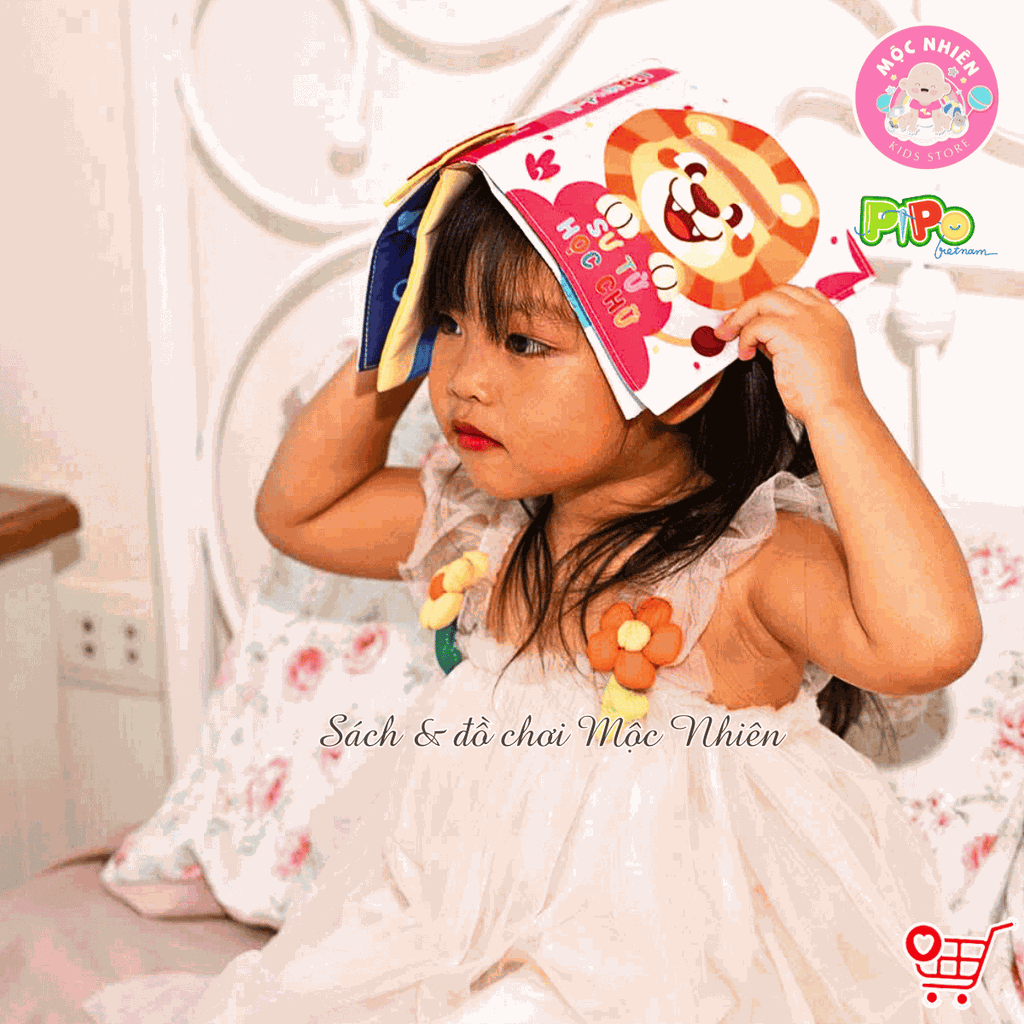 Sách vải tương tác lật mở cho bé nhận biết màu sắc, học chữ, tập đếm, 4 mùa (lẻ cuốn) size cơ bản 15x15 - Pipovietnam