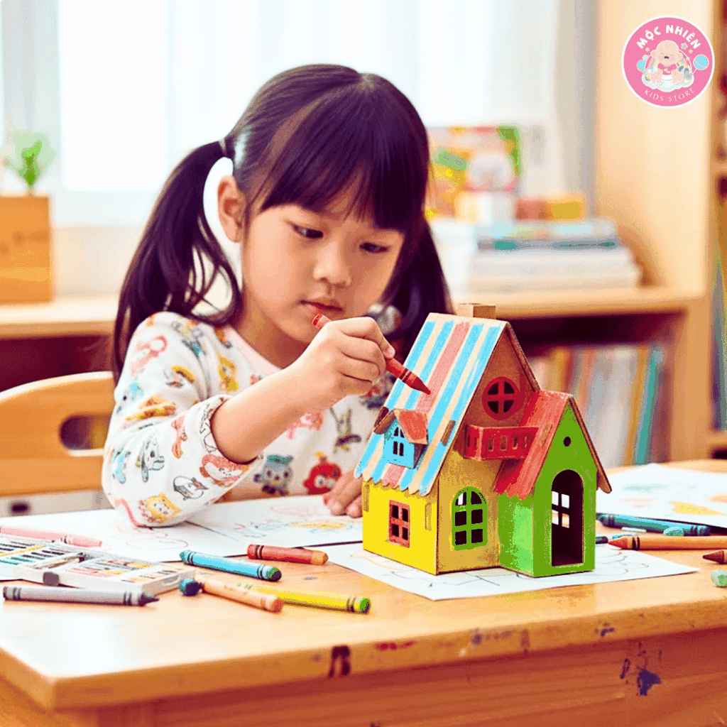 Đồ chơi giấy từ bìa carton cao cấp - Mô hình ngôi nhà lắp ráp Nhà giấy carton mini sáng tạo (Nhiều mẫu) - Magix