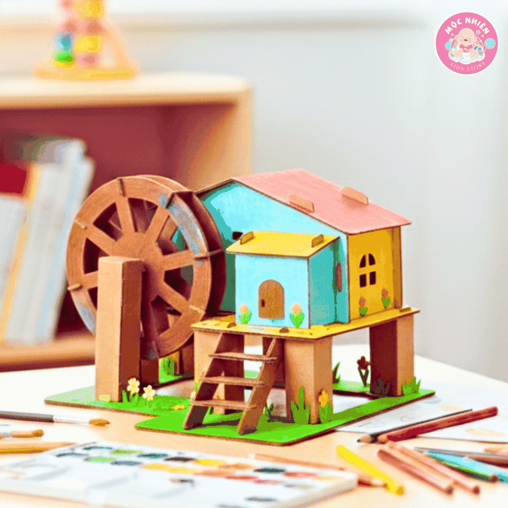 Đồ chơi giấy từ bìa carton cao cấp - Mô hình ngôi nhà lắp ráp Nhà giấy carton mini sáng tạo (Nhiều mẫu) - Magix