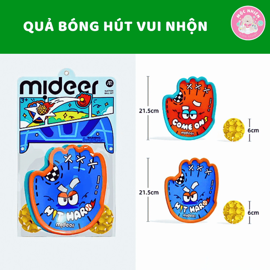 Bộ vợt ném bóng dính Mideer kèm bóng ném cao su - Suction Ball Set