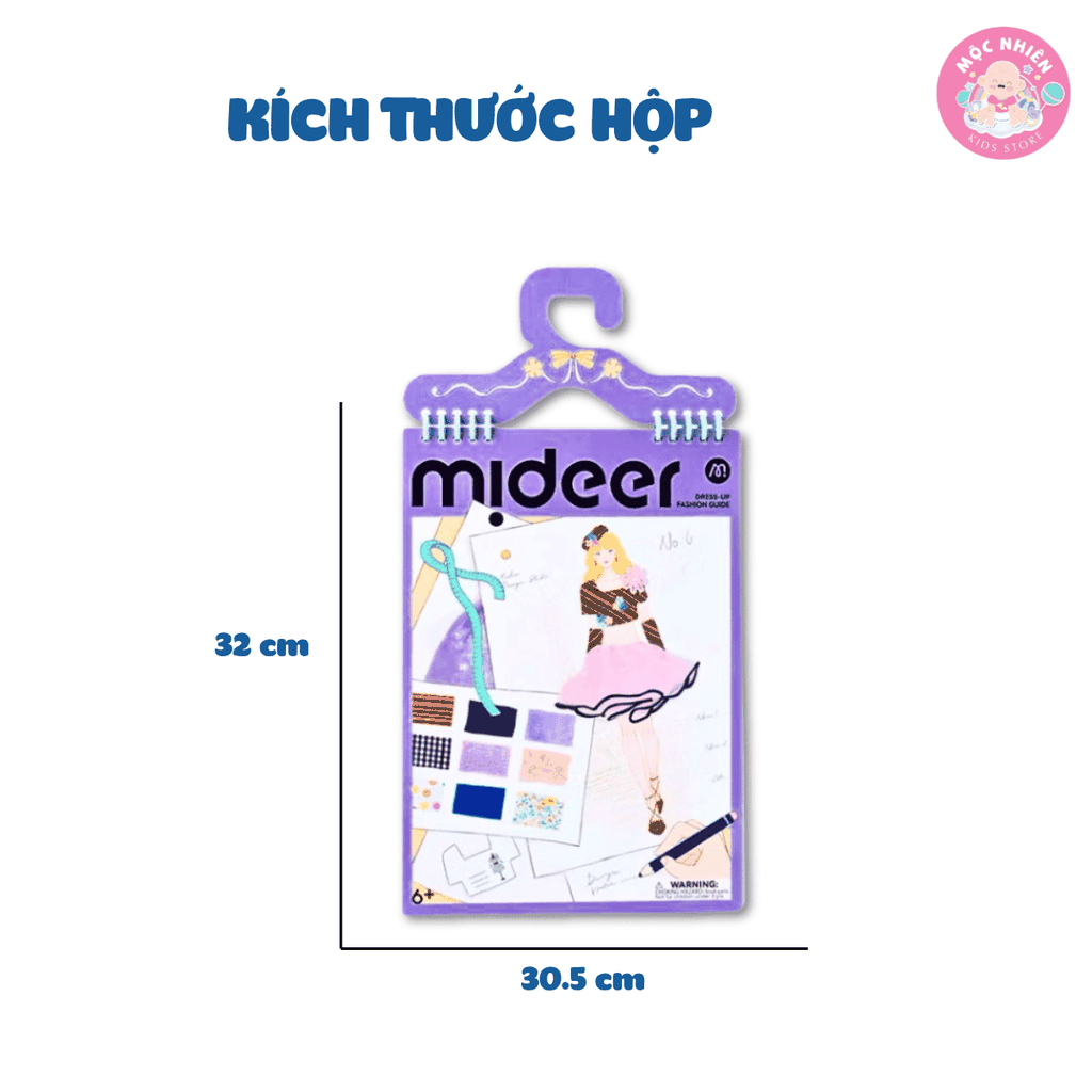 Sổ tay thiết kế thời trang Mideer kèm vải - Đồ chơi cho bé gái Dress-up Fashion Guide MD2348