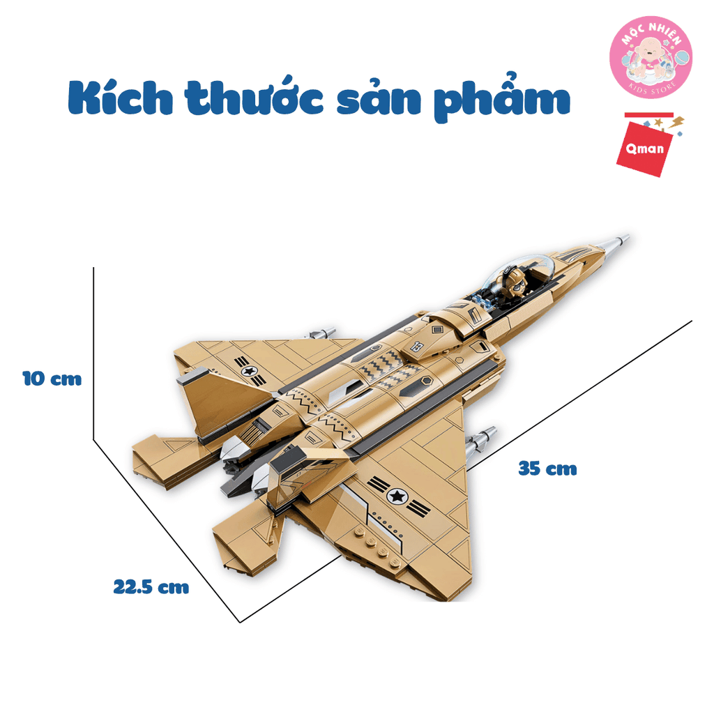 Đồ chơi lắp ráp xếp hình Qman 22013 - Tiêm kích 376 chi tiết (có 03 nhân vật minifigues)