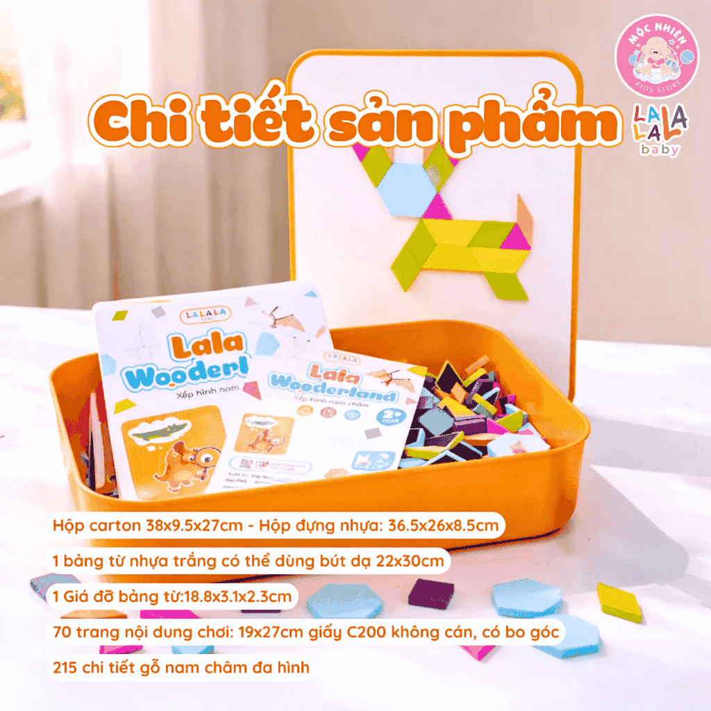 Đồ chơi xếp hình nam châm Lala Wooderland bằng gỗ cao cấp phát triển tư duy sáng tạo logic cho bé - Lalala baby